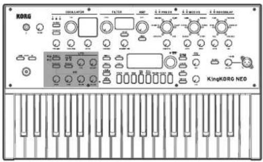 KORG KingKorg NEO - Oberseite (LFO/EG) - 1