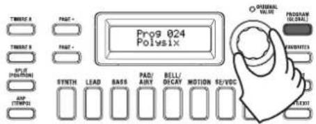 KORG KingKorg NEO - Selecting programs by their number - 1
