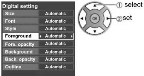 PANASONIC Viera TC-L32C12 - ■ To make more in-depth display settings in digital programs - 1