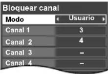 PANASONIC Viera TC-L32C12 - Para seleccionar el canal ó la clasificación del programa que va a bloquear - 1