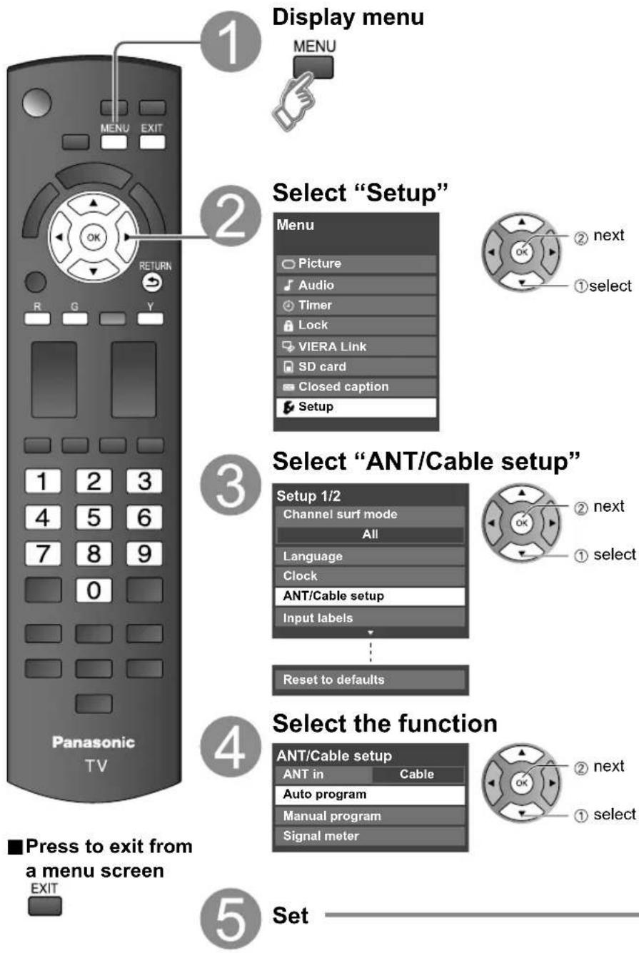 PANASONIC Viera TC-L32C12 - Editing and Setting Channels - 1