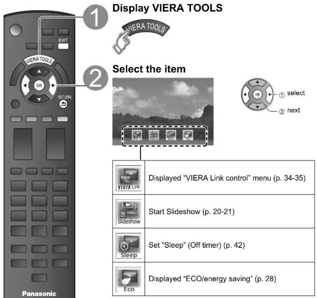 PANASONIC Viera TC-L32C12 - Using VIERA TOOLS - 1