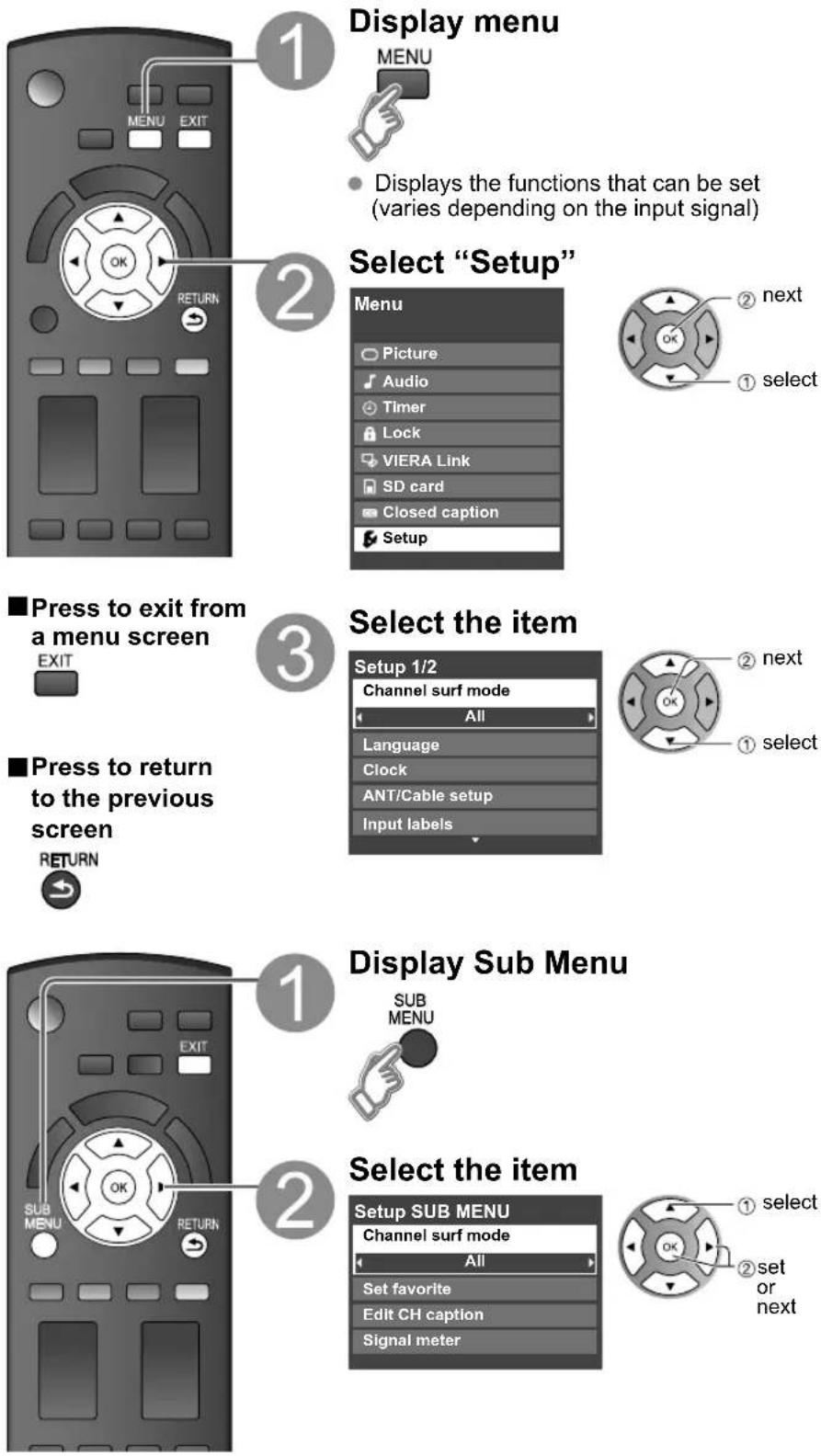 PANASONIC Viera TC-L32C12 - How to Use Menu Functions - 1