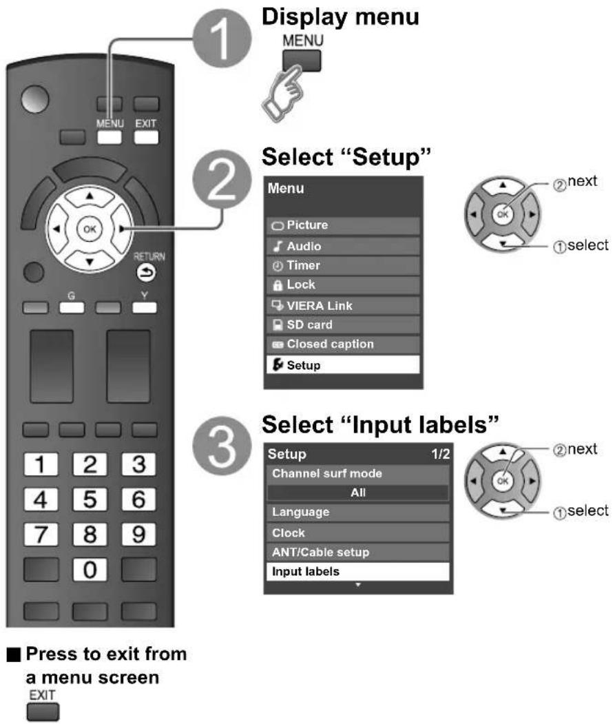 PANASONIC Viera TC-L32C12 - Input Labels - 1