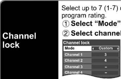 PANASONIC Viera TC-L32C12 - ■ To select the channel or the rating of the program to be locked - 1