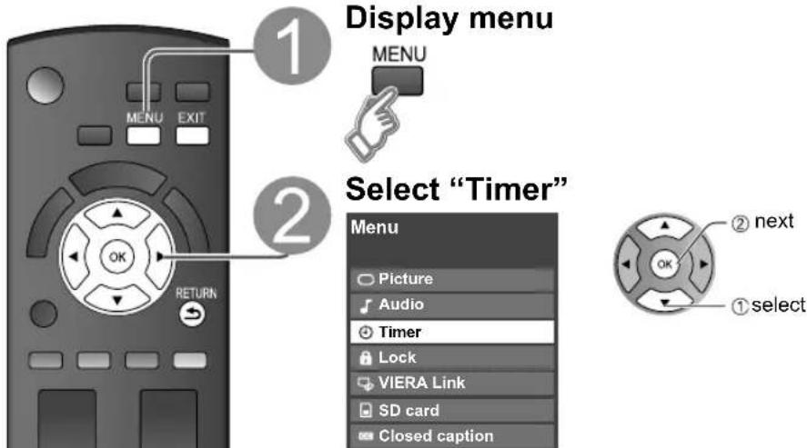 PANASONIC Viera TC-L32C12 - Using Timer - 1