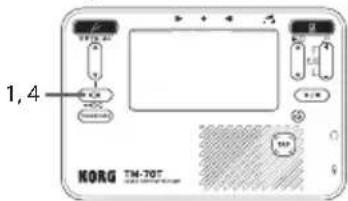 KORG TM-70T - Stimmen bei Überprüfung der Tonhöhe (Sound-Back) - 1