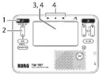 KORG TM-70T - 在查看量表的同时进行调音在查看量表的同时进行调音 - 1