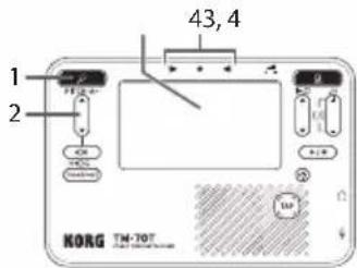 KORG TM-70T - Stimmen unter Beobachtung der Messanzeige - 1