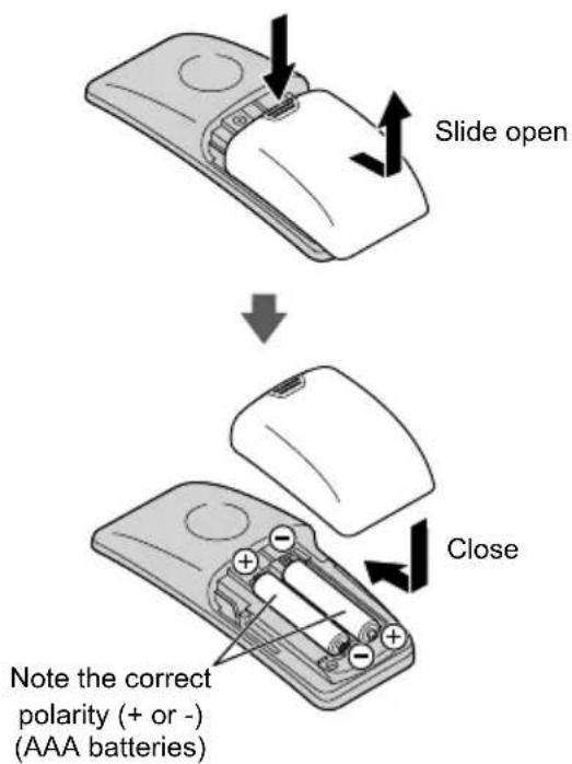 PANASONIC Viera TC-55CX800 - Installing the remote's batteries - 2