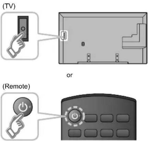PANASONIC Viera TC-55CX800 - Turn the TV on with the POWER button - 1