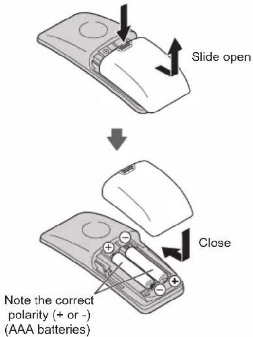 PANASONIC Viera TC-55CX850 - Installing the remote's batteries - 2