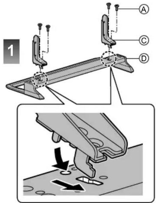 PANASONIC Viera TC-60CX650 - Colocación del pedestal en el televisor - 5