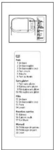 PANASONIC SD-R2550 - Menu label - 1