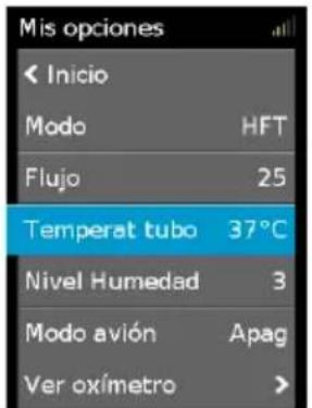 ResMed Lumis HFT - Temperatura del tubo - 1