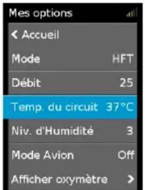 ResMed Lumis HFT - Température du circuit - 1