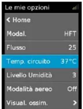 ResMed Lumis HFT - Temperatura del circuito - 1