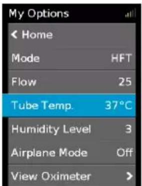 ResMed Lumis HFT - Tube Temperature - 1