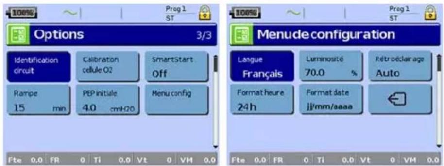 ResMed Stellar 150 - Menu Réglages : Options - 2