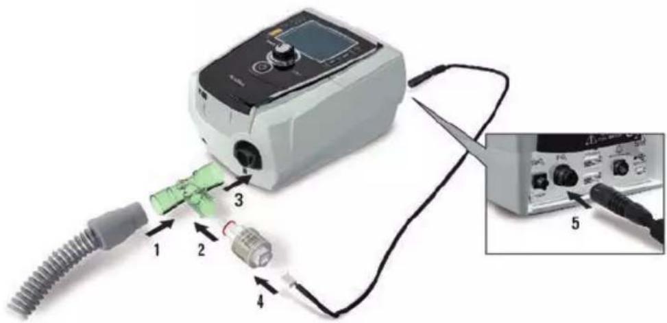 ResMed Stellar 150 - Een sensor aansluiten - 1