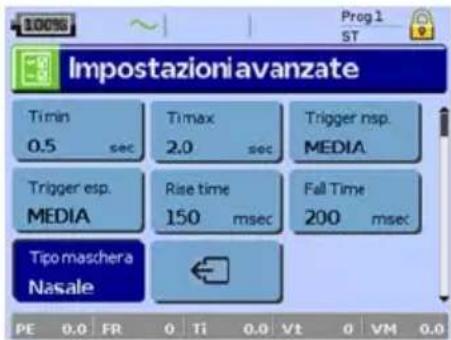 ResMed Stellar 150 - Menu Approntamento: Impostazioni cliniche (Tipo di maschera) - 2