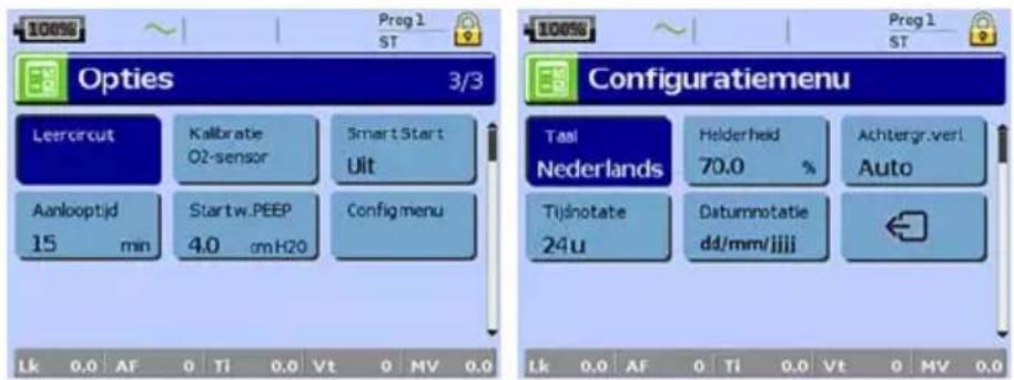 ResMed Stellar 150 - Menu Instellingen: Opties - 2