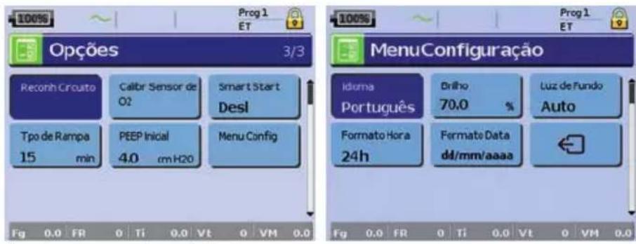 ResMed Stellar 150 - Menu Configuração: Opções - 2