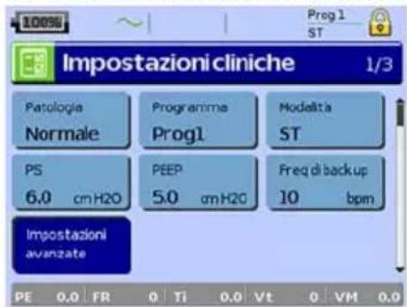 ResMed Stellar 150 - Menu Approntamento: Impostazioni cliniche (Tipo di maschera) - 1