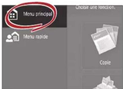 CANON imageRUNNER ADVANCE C7570i - Accéder au menu principal - 1