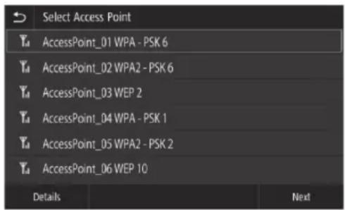 CANON WG7450Z - Markieren Sie den Wireless Router, zu dem Sie eine Verbindung herstellen wollen. - 1