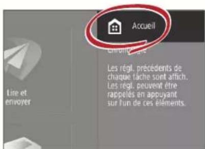 CANON imageRUNNER ADVANCE C475iZ III - Accès à l'écran Accueil - 1