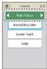 PANASONIC EP-MAF1 - Select the type of your desired auto course from "Full body", "Part focus" and "Action select". - 2