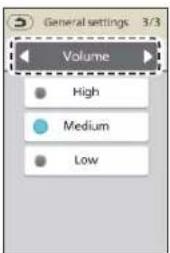 PANASONIC EP-MAF1 - Select the "Language", "Display brightness" or "Volume" screen. - 3