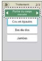 PANASONIC EP-MAF1 - Sélectionnez le type de traitement automatique souhaité parmi « Corps complet », « Partie du corps massée » et « Sélection d'action ». - 2