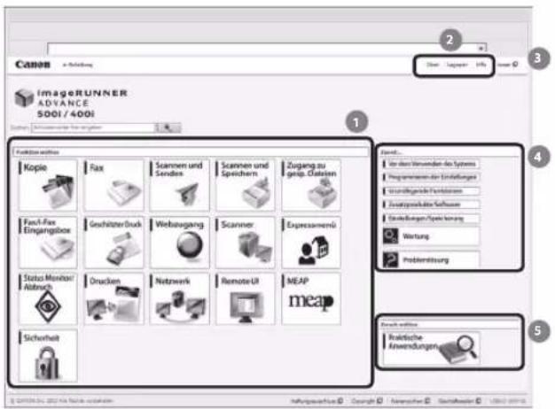 CANON imageRUNNER ADVANCE 400i - Die oberste Seite der e-Anleitung - 1