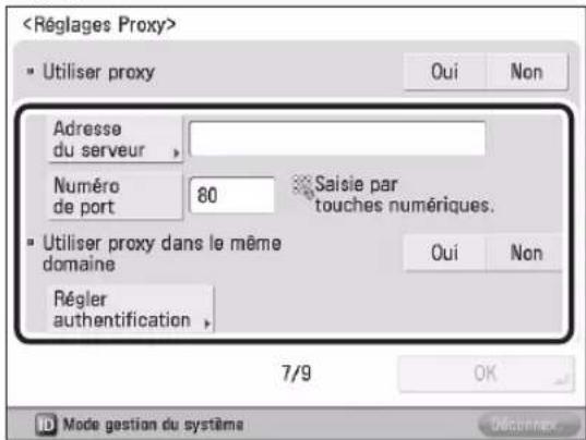 CANON imageRUNNER ADVANCE 400i - Configuration du serveur proxy 08 - 1