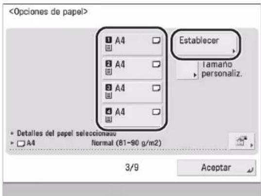 CANON imageRUNNER ADVANCE 400i - Guardar la información de papel que se cargó al instalar la máquina 03 - 1
