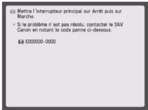 CANON imageRUNNER ADVANCE 400i - Message d'incident de fonctionnement - 1