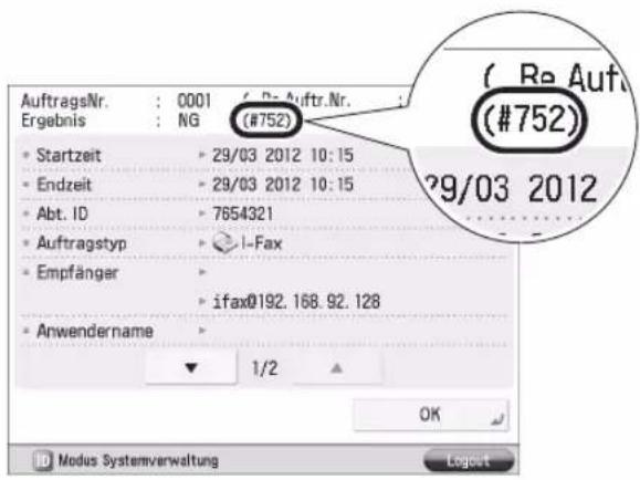CANON imageRUNNER ADVANCE 400i - Wenn ein Fehlercode angezeigt wird - 1