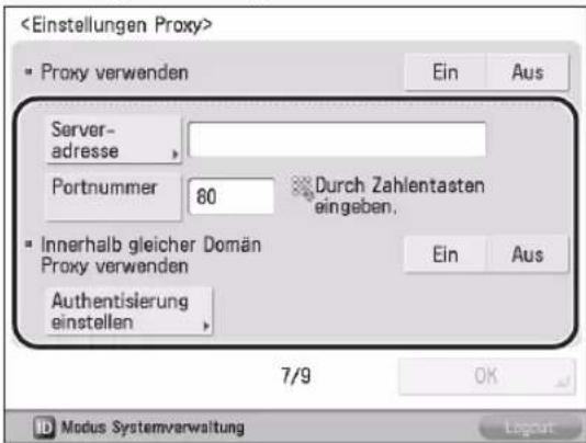 CANON imageRUNNER ADVANCE 400i - Einstellen des Proxy-Servers 08 - 1
