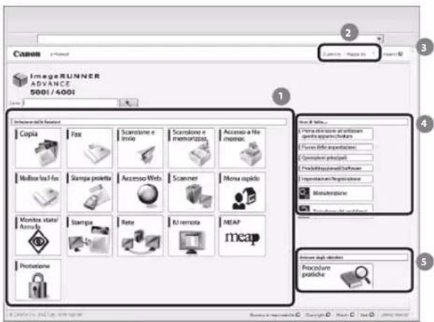 CANON imageRUNNER ADVANCE 400i - Prima pagina dell'e-Manual - 1