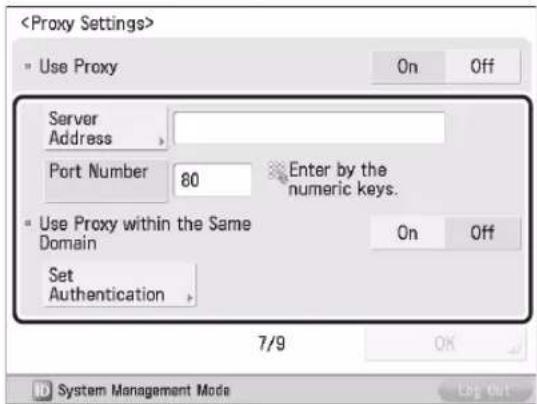 CANON imageRUNNER ADVANCE 400i - Setting the Proxy Server08 - 1