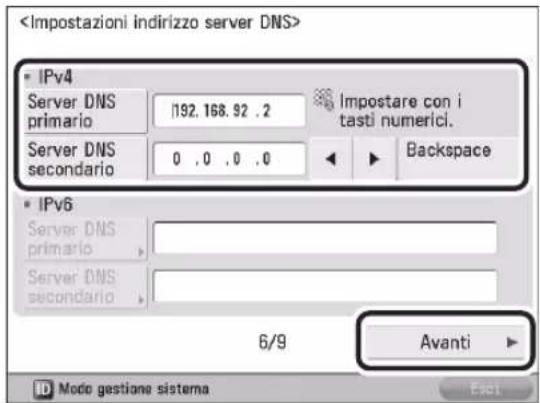 CANON imageRUNNER ADVANCE 400i - Impostazione del server DNS07 - 1