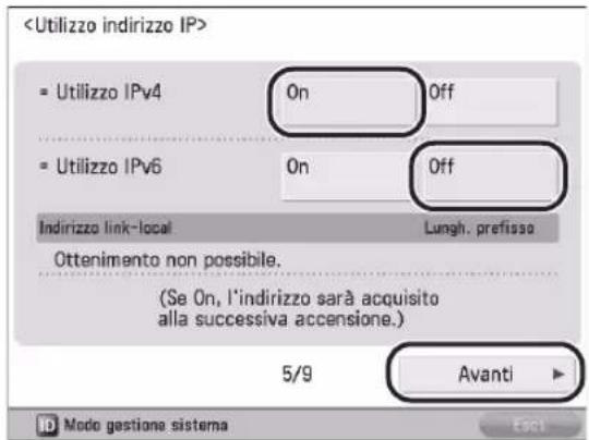 CANON imageRUNNER ADVANCE 400i - Impostazione di un indirizzo IP06 - 1