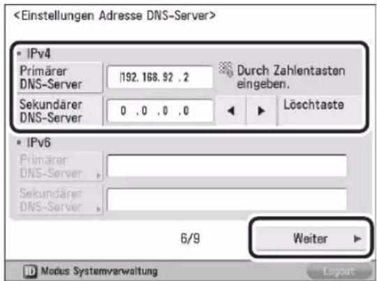 CANON imageRUNNER ADVANCE 400i - Einstellen des DNS-Servers 07 - 1