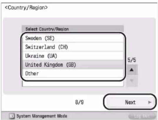 CANON imageRUNNER ADVANCE 400i - Setting Country/Region09 - 1