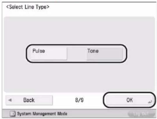 CANON imageRUNNER ADVANCE 400i - Select the line type → press [OK]. - 1