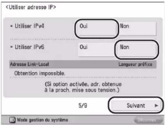 CANON imageRUNNER ADVANCE 400i - Définition d'une adresse IP06 - 1