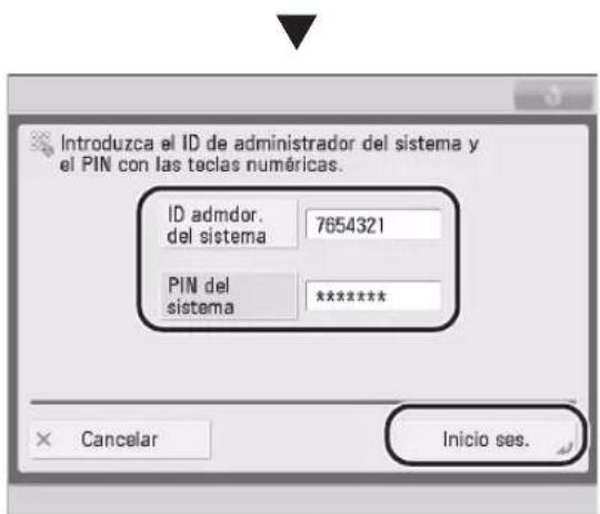 CANON imageRUNNER ADVANCE 400i - Iniciar sesión04 - 2