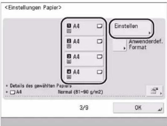 CANON imageRUNNER ADVANCE 400i - Speichern der Informationen zu dem 03 Papier, das beim Installieren des Systems eingelegt wurde - 1